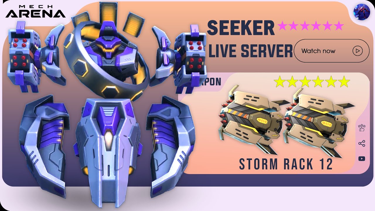 Seeker Storm Rack 12: Witness the overwhelming power - Mech Arena - YouTube