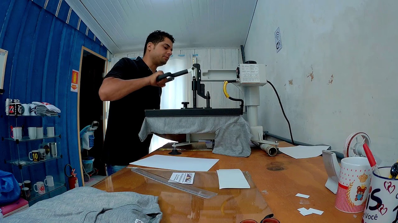 Como sublimar camisetas cinza, frente e costas passo a passo