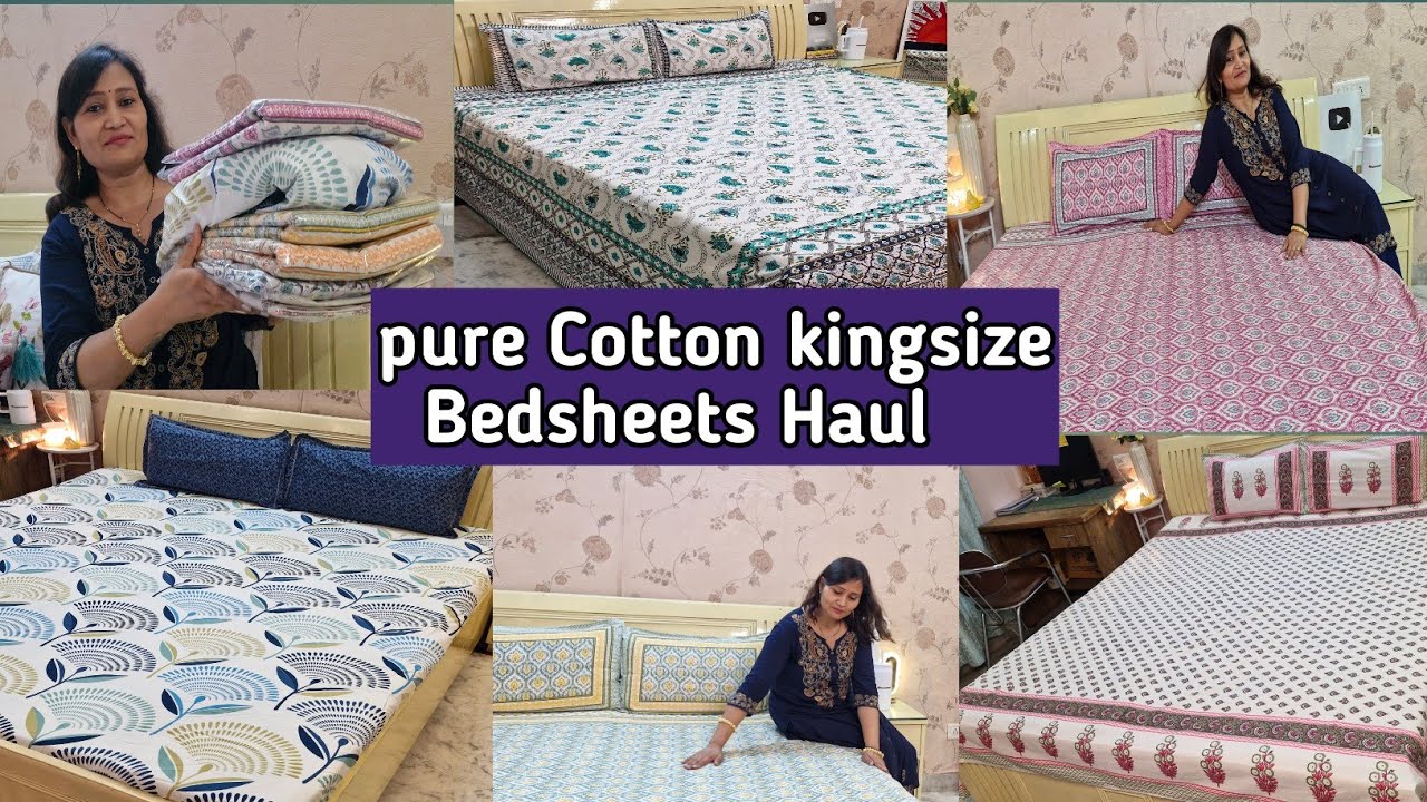 Meesho Pure Cotton Double bedsheets Under 650/-King Size Cotton Bedsheets Haul,Anvesha's Creativity 