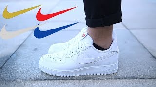 nike air force 1 with colored swoosh