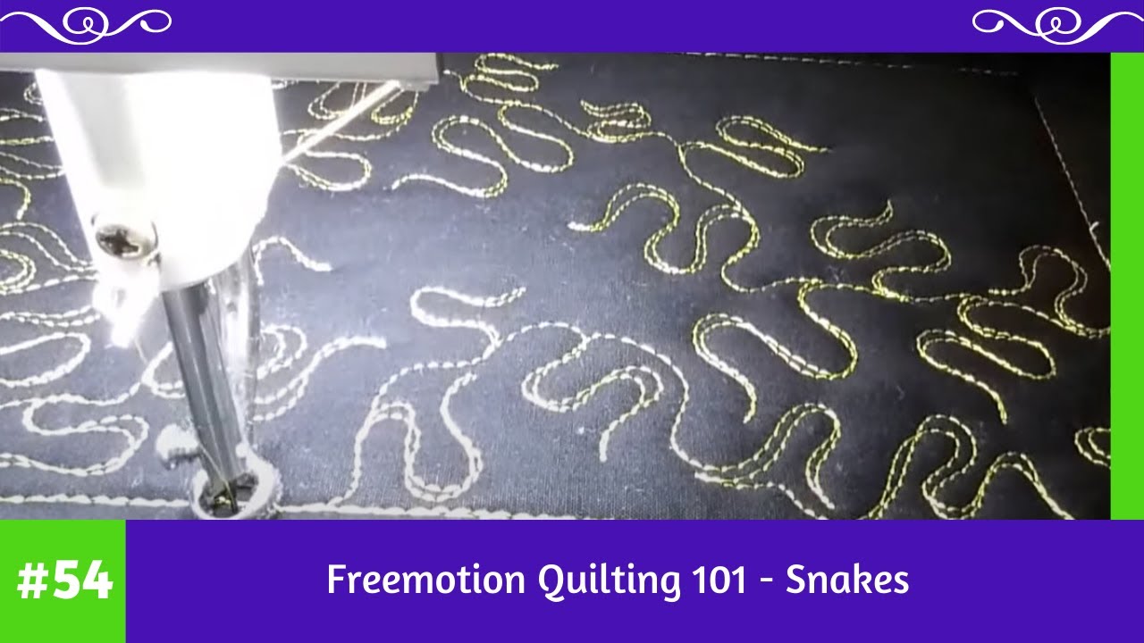 Freemotion Quilting 101 #54 - Snakes - YouTube