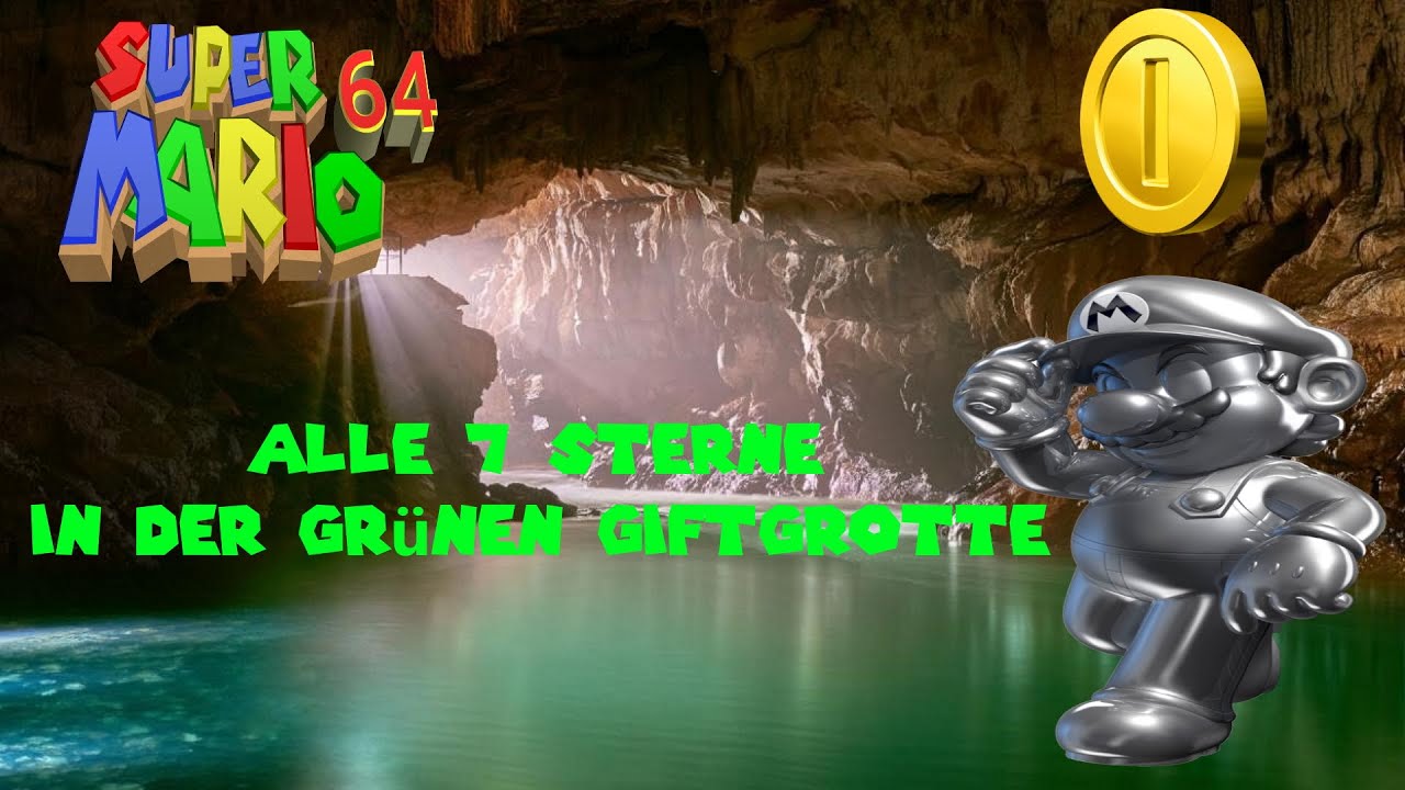 Super Mario 64; Kurs 6: Grüne Giftgrotte 🦕 ALLE 7 ⭐ Sterne ⭐ (Super Mario 3D All-Stars)