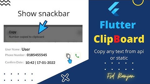 Flutter Clipboard - copy text from anywhere and show snackbar || Widget clipboard ||Flutter With Fsd