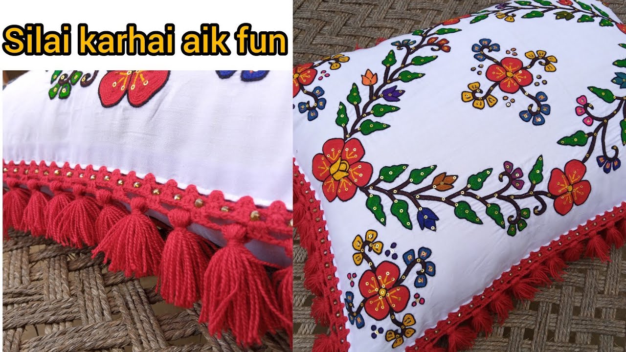 beautiful small pillow for the baby girl/sindhi kundhi embroided pillow-detailed video