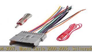 RED WOLF Car Radio Stereo Wiring Harness W/Antenna Adapter Connector Plug Replacement for GM Chevy