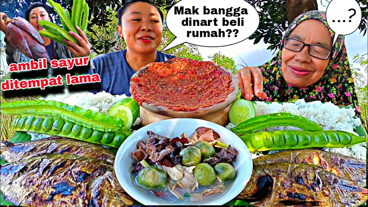 AMBIL SAYUR DI KEBUN EMAK, AJAK EMAK MAKAN DI TEMPAT BARU , EMAK BANGGA 😌