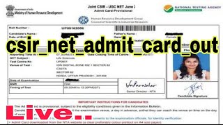 csir ugc net admit card 2022|csir net admit card|csir net admit card out|net admit card|csir ugc net