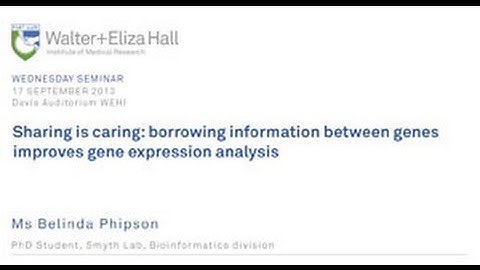 Phipson B (2013): Borrowing information between genes improves gene expression analysis
