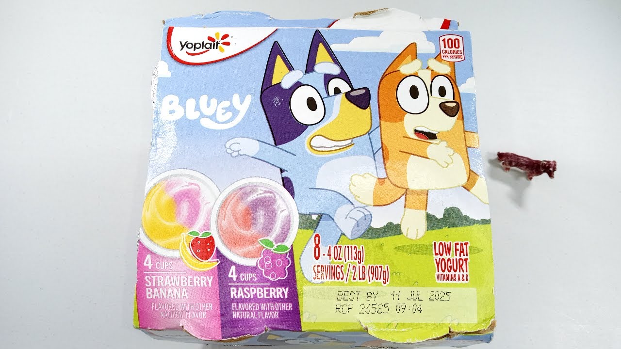 Unboxin Doxin - Yoplait Bluey Yogurt Raspberry And Strawberry Banana