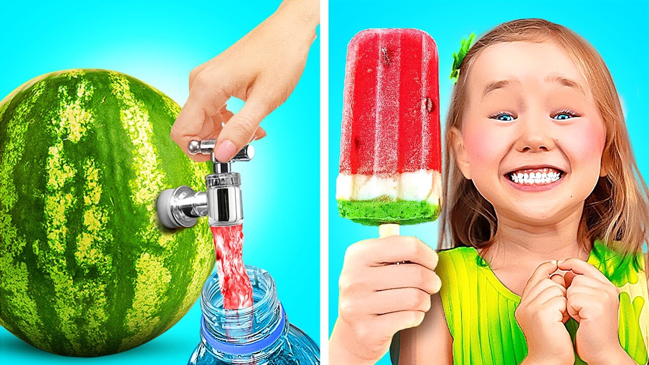 TRUCCHI FRESCHI PER L'ESTATE || Incredibili trucchi alimentari e di cucina con 123 GO!