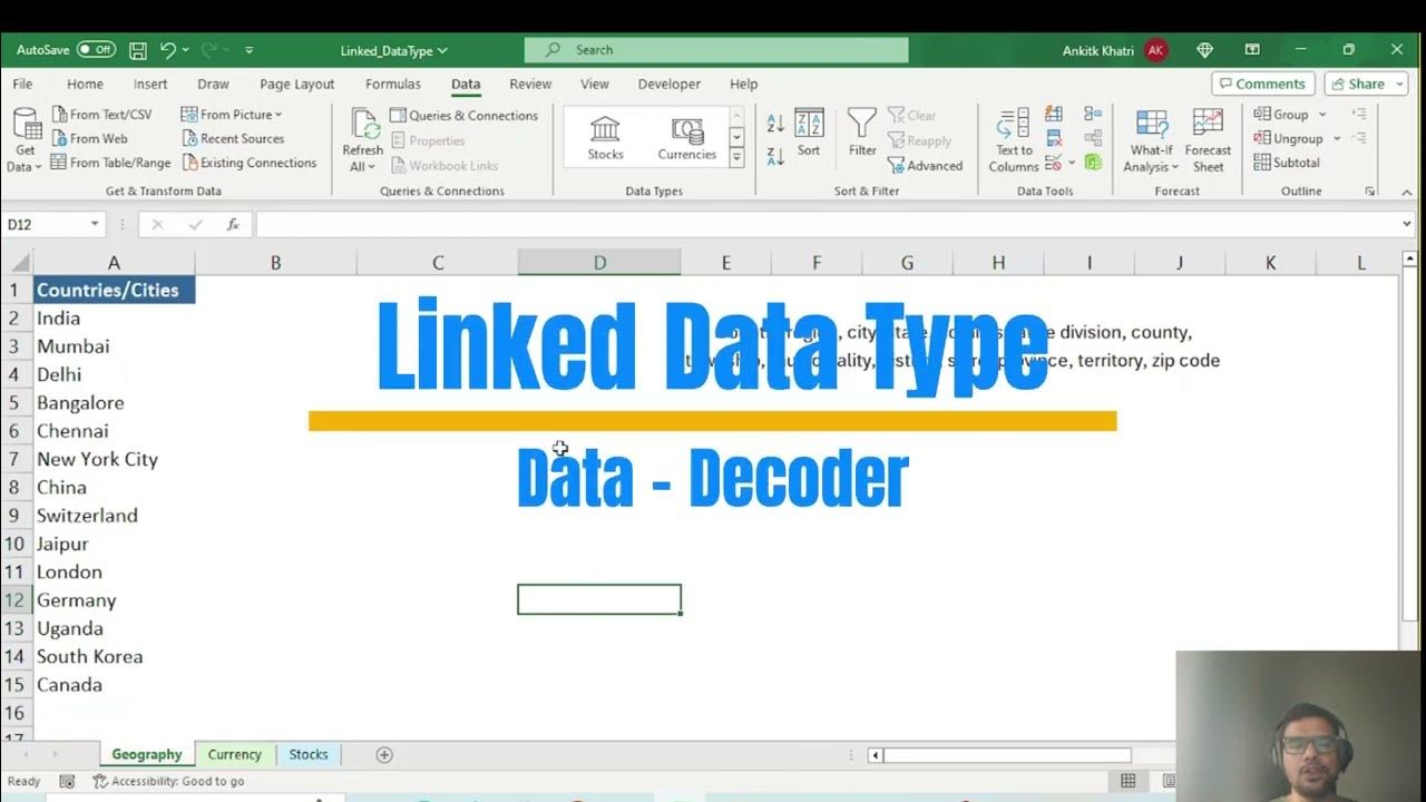 Linked Data Type in Excel - YouTube