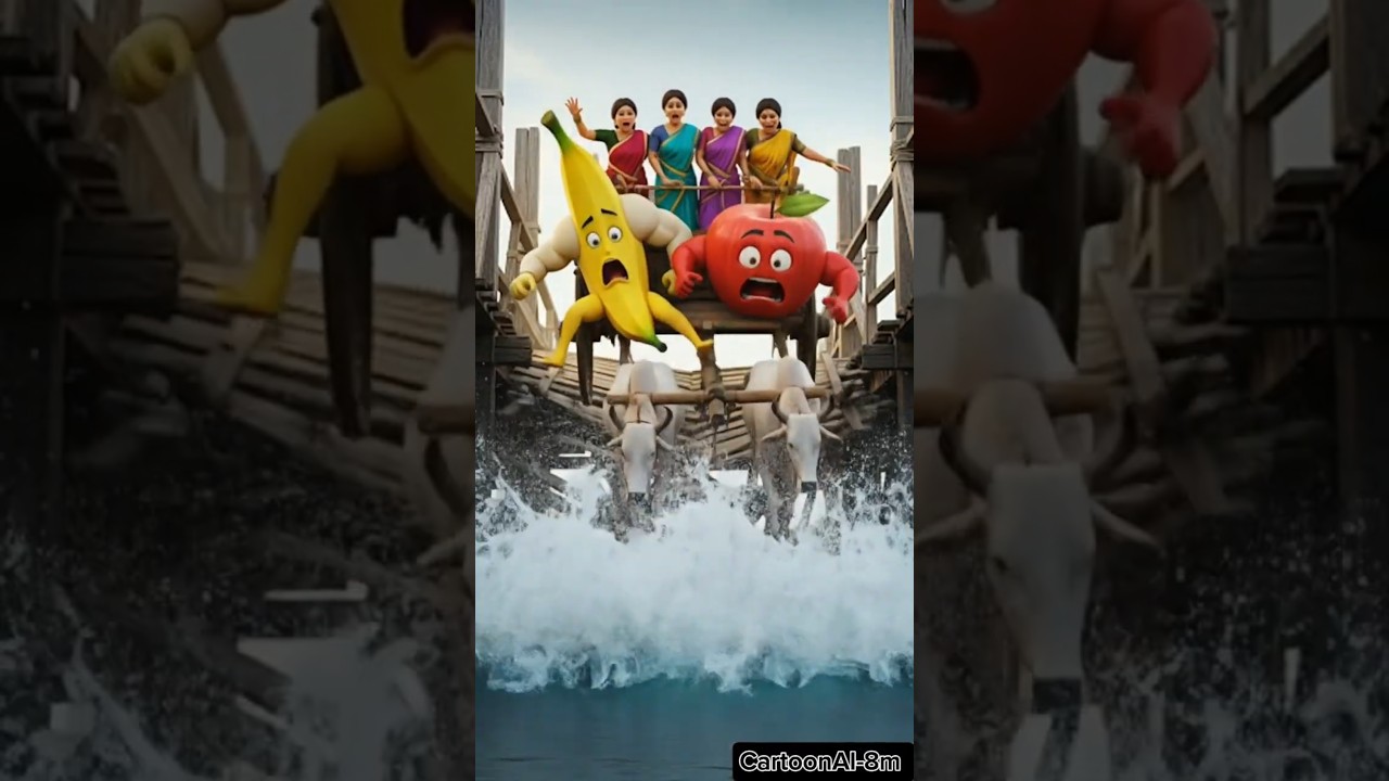 "Bridge Breaks! Fruit Brothers and Sisters in Big Trouble! 🚨" 