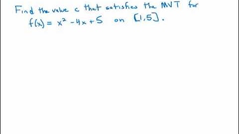 Calculus: Mean Value Theorem Example