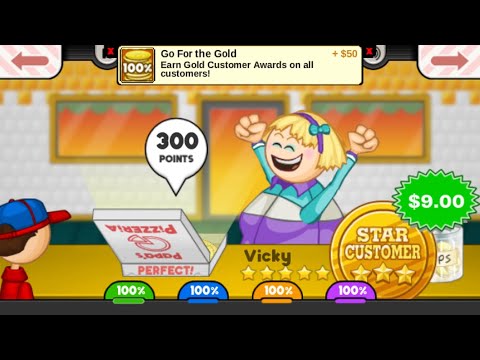 Papa’s Pizzeria To Go! - All Gold Customers (Perfect Day)