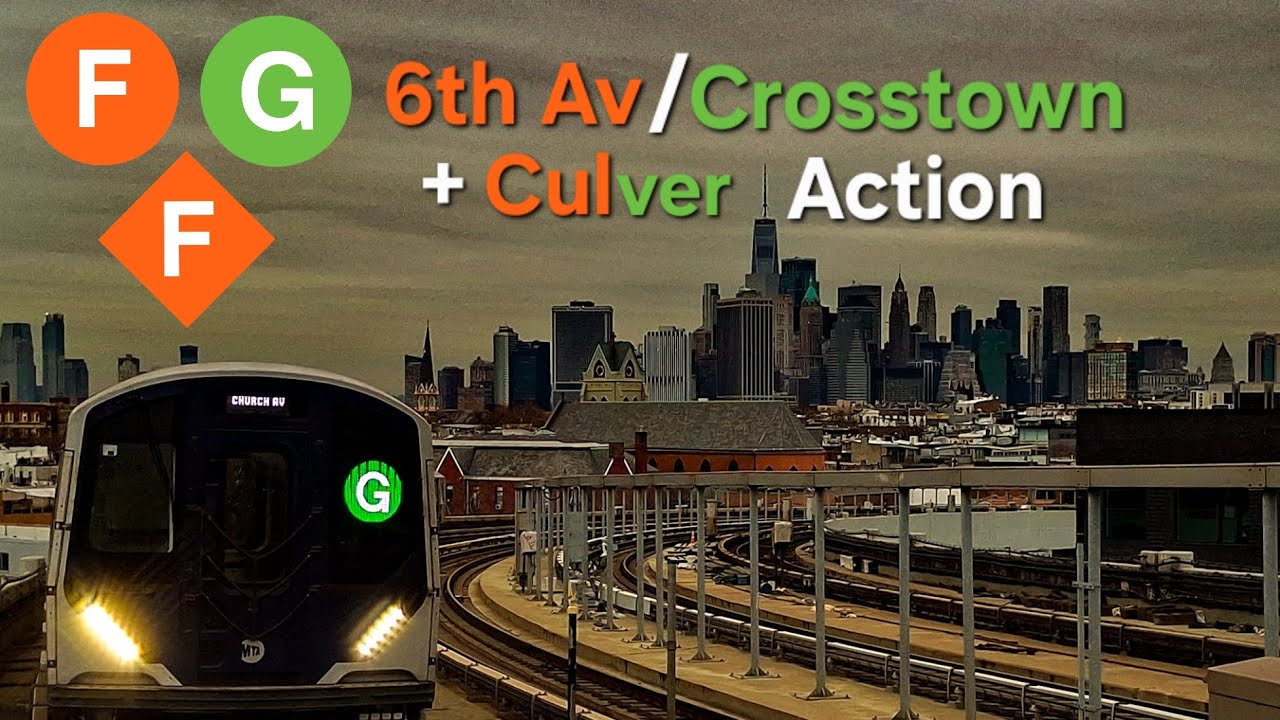 (F) and (G) train Action along 6th Av/Crosstown/and Culver