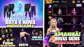 É AMANHÃ! NOVAS SKINS NOS ESTILHAÇOS! EVENTO COM NOVA CALÇA ANGELICAL 2 EM 1, DIGIMON, NOVIDADES FF