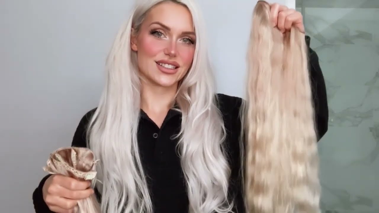 Blonde hair extensions review | Clip ins and Halo | Fshine