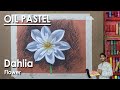 How to Draw Realistic White Dahlia Flower in Oil Pastel | step by step | Supriyo
