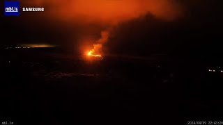 Sundhnúksgígaröð Volcano Eruption in Iceland - seen from Þorbjorn - wide