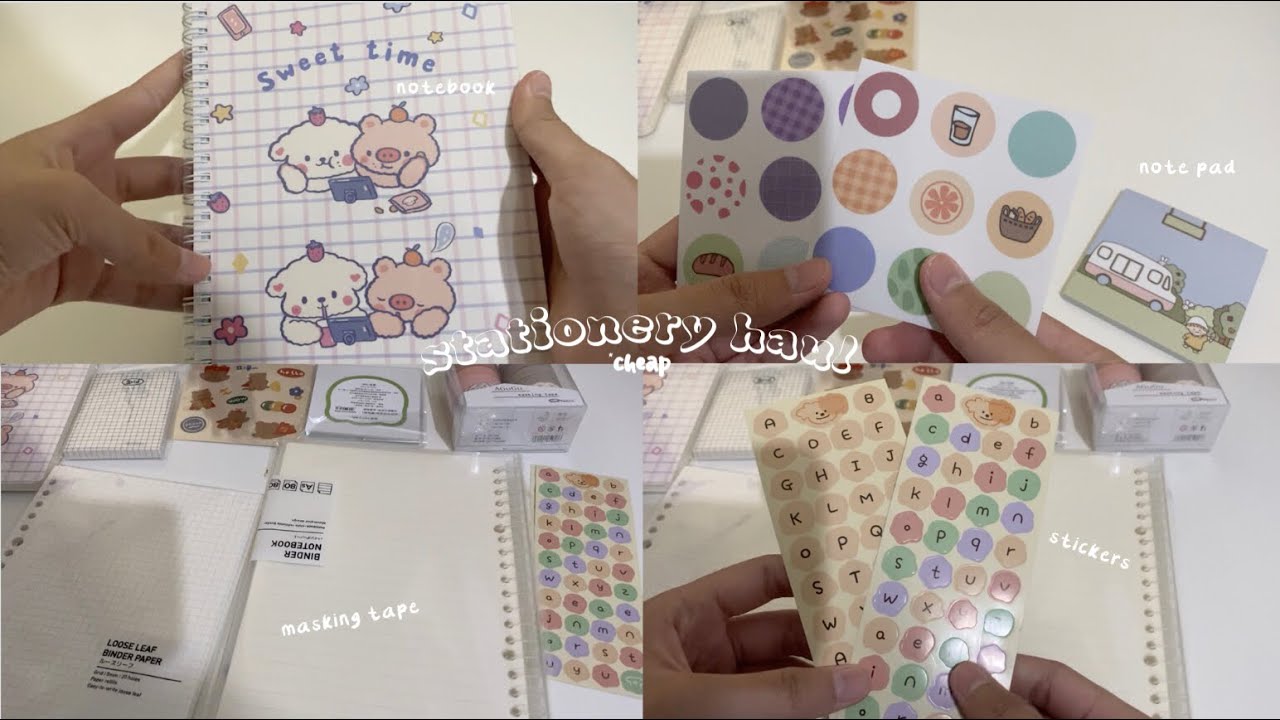 Short Shopee stationery haul +stickers, masking tape, notebook *cheap | Indonesia