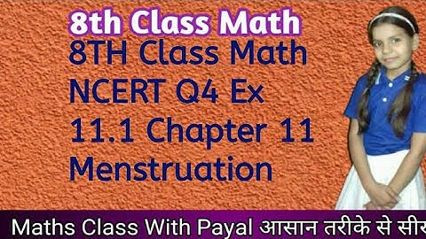 Q.4 ex 11.1 Chapter 11 Mensuration class 8th NCERT Math