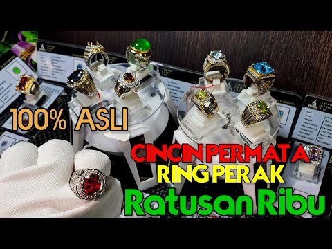 CINCIN BATU PERMATA DENGAN RING PERAK❗HARGA RATUSAN RIBU SUDAH FULL MEMO ASLI 100%