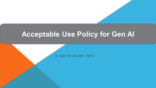 Acceptable Use Policy for Gen AI
