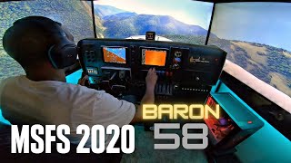 Microsoft Flight Simulator 2020 | Beechcraft Baron Home Cockpit Visuals   How To Triple TV Setup