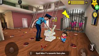 Scary Teacher 3D - troll Miss T so many ladder and traps(Mod menu) gameplay part 6038#scaryteacher3d