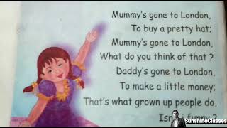 Mummy's gone to London poem (Rhymes)