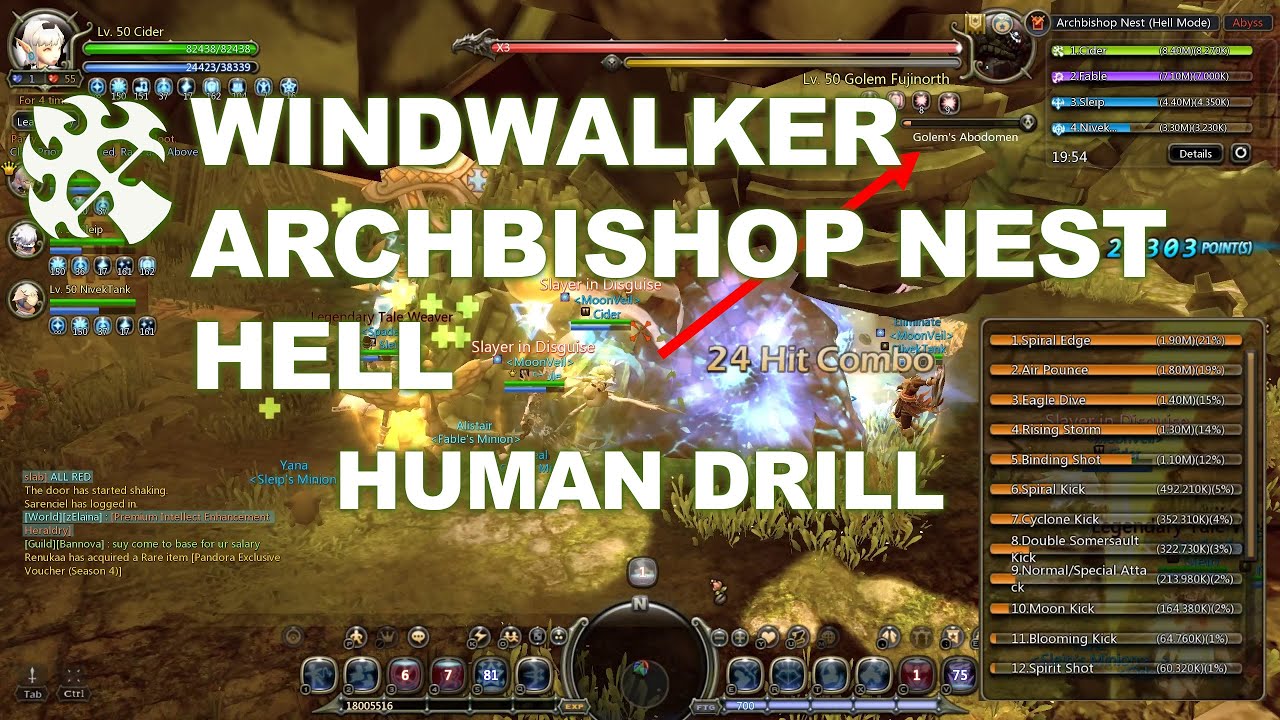 Windwalker Archbishop Nest Hell - Dragon Nest Sea Classic / NA Party / Light + Wind Suffix