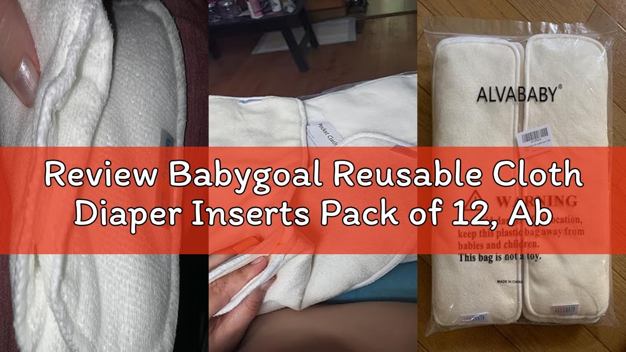 Review Babygoal Reusable Cloth Diaper Inserts Pack of 12, Absorbent & Breathable Liners, 3-Layer Mic