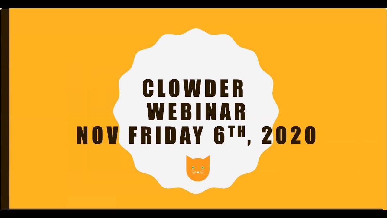 Clowder Webinar November 6, 2020 - YouTube
