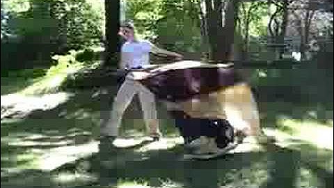 Giant double swing flag routine for fun