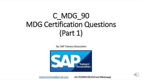 C_MDG_90  - SAP MDG Certification Questions (Part 1)