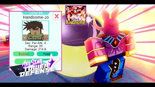 Level 80 Joseph Joestar Beating Trial 1 Extreme Mode | 4 Units Solo Gameplay| All Star Tower Defense