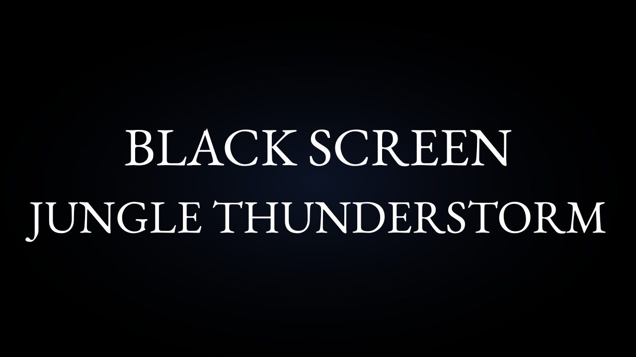 JUNGLE THUNDERSTORM | Black Screen | Rain + Thunder + Jungle Birds + Stream | 6 Hours