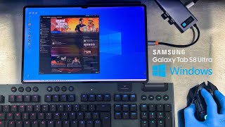 WINDOWS Cloud on Galaxy Tab S8 Ultra TUTORIAL - Play PC GAMES GTA V CYBERPUNK 2077 and PC programs
