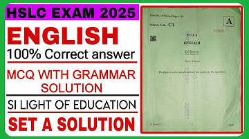 Class 10 English A Set question paper solution HSLC EXAM 2025 #silightofeducation