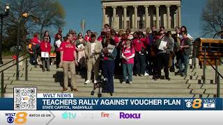 Teachers, and others stage rally against voucher expansion plans