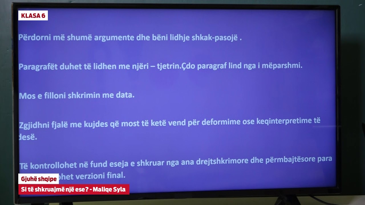 6728 - Gjuhë shqipe - Si të shkruajmë një ese?