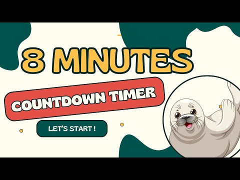 SEAL COUNTDOWN ! 8:00 🦭 Seal timer from 8 minutes to zero in minutes and seconds / 480"' - 0