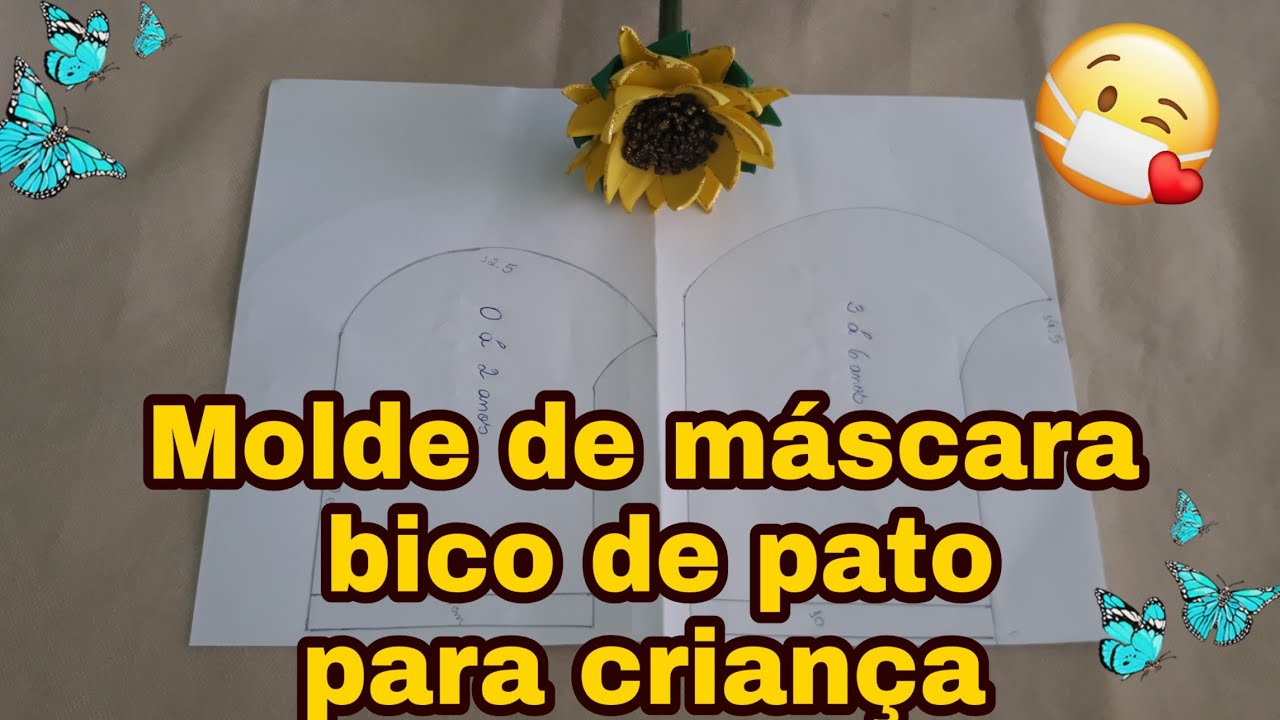 Como fazer molde de máscara bico de pato para crianças (0 á 6 anos ...