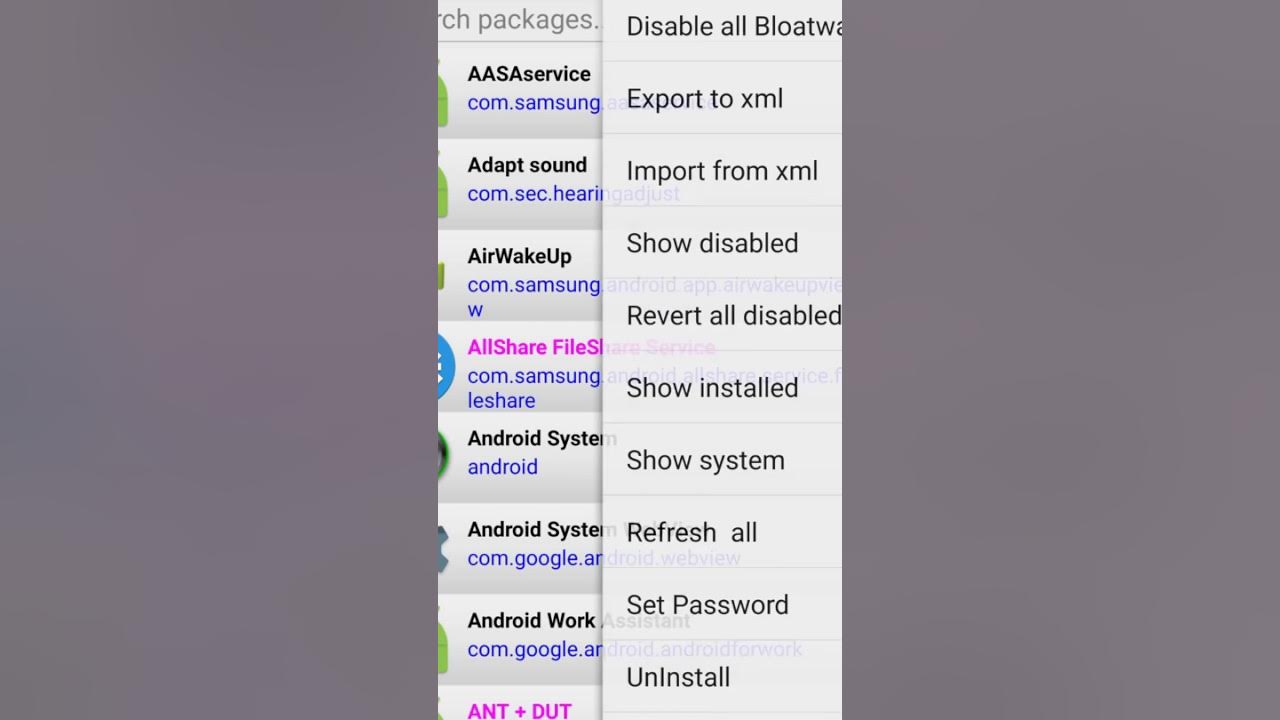 Package disable. Package disable