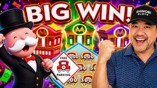 BIG WIN! Free Parking Feature Triggered in NEW Monopoly Big Board Bucks slot at the Wynn casino! screenshot 4
