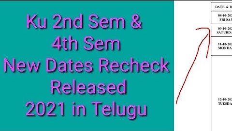 Ts Ku 2nd Sem & 4th Sem Exam Time Table Recheck And Released 2021/