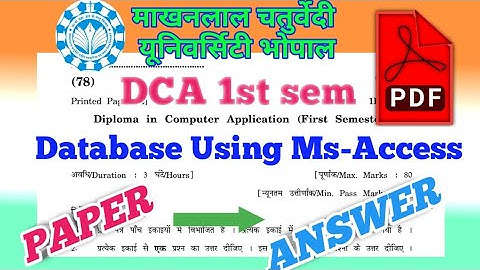 dca 1st sem database Using Ms-Access paper 2022-23#video @missionsuccessno159