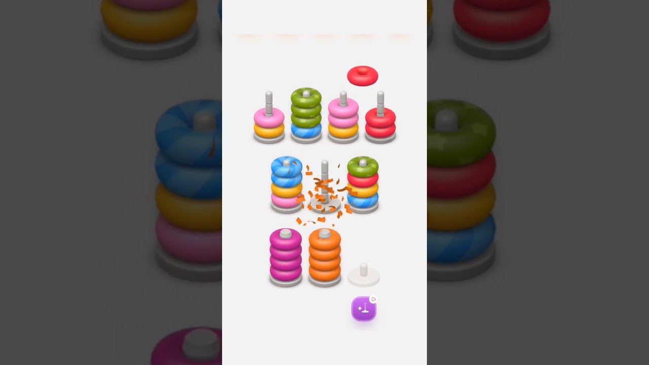 Hoop Stack / Color Sort 3D lvl 30 
