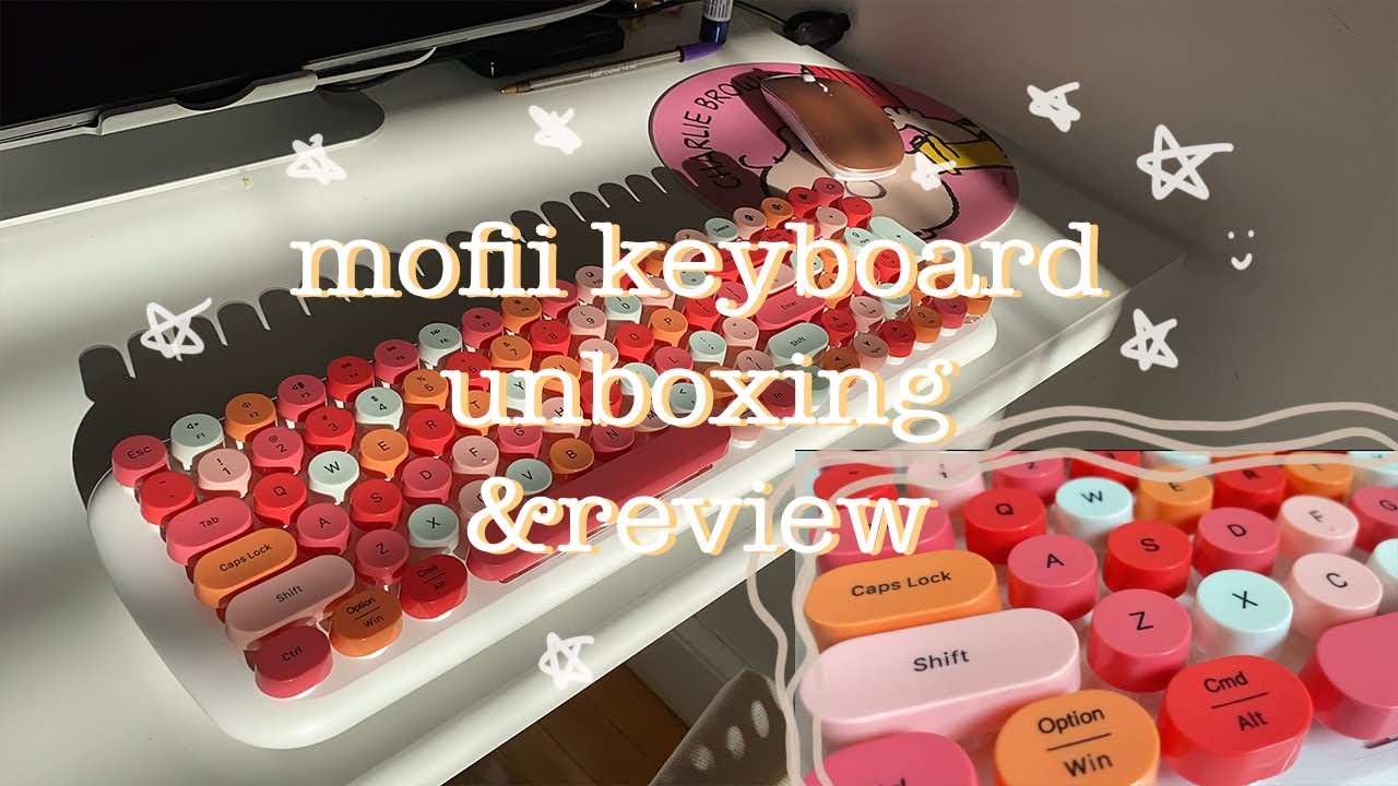 Mofii Pink Candy Keyboard Unboxing Review |WFH desk setup wireless Typewriter Recommendation