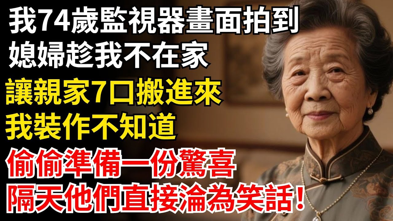 我74歲監視器畫面拍到，媳婦趁我不在家，讓親家7口搬進來，我裝作不知道，偷偷準備一份驚喜，隔天他們直接淪為笑話！#晚年生活#中老年生活#為人處世#生活經驗#情感故事#幸福人生#上了年紀該明白的事